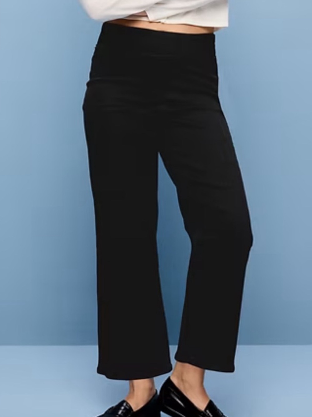 Old Navy NWT High Rise Weekender Wide Leg Pull On Pant Black Chic Size 8 Petite
